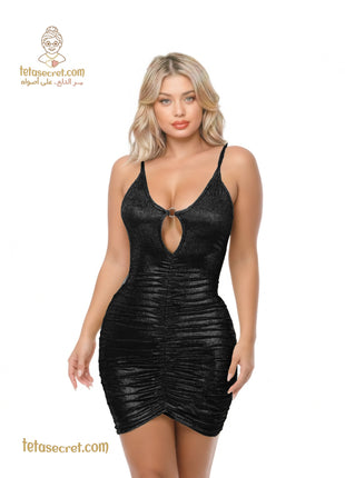 Elegant black lingerie from اخر شياكة featuring intricate lace details, perfect for special occasions.