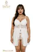 Horses lingerie short shirt 0331, beige silky loungewear with delicate lace trim, soft and comfortable for relaxed wear.