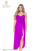 Long satin lingerie nightdress by Horses, elegant and soft, featuring delicate lace details and a flowing fit.