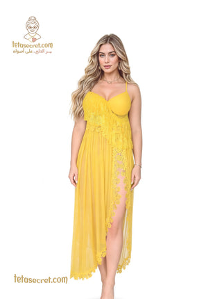 Long lingerie nightdress from Horses, style 0332, featuring elegant design and comfortable fabric for stylish sleepwear.