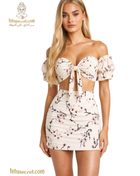 Lingerie set from الماظه featuring a short design, displayed on a model with delicate lace details and soft fabric.