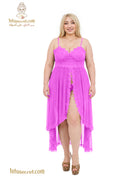 Elegant السعاده long lingerie in black, featuring delicate lace details and a comfortable fit, perfect for stylish wear.