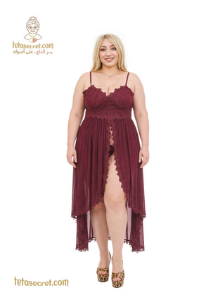 Elegant long lingerie by السعاده featuring delicate fabric and intricate design, perfect for stylish, comfortable wear.