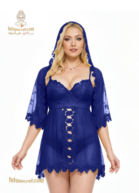 Jouner lingerie short sleepwear set with delicate lace and satin fabric, featuring a matching bra and shorts for a stylish night look.