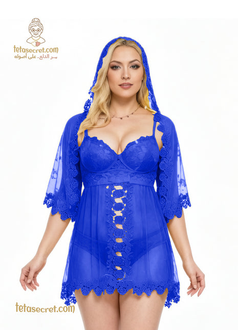 Jouner lingerie short sleepwear set with delicate lace details, featuring a fitted top and matching bottoms for comfortable nightwear.