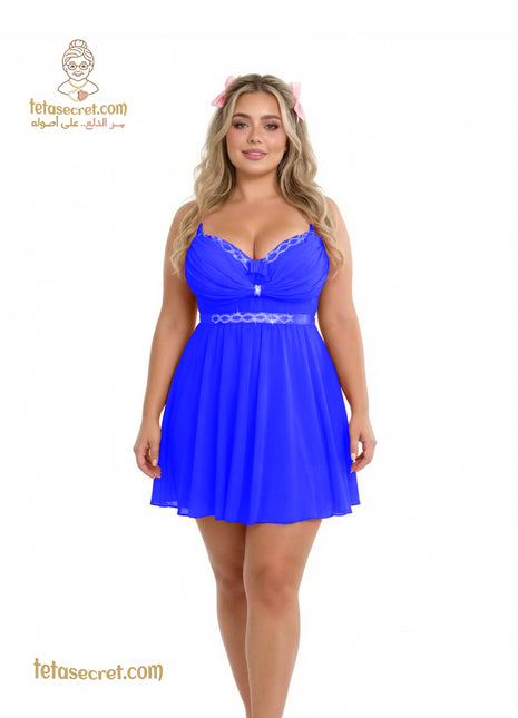 Short black lace lingerie dress by Hekaya, featuring elegant design and intricate lace details, perfect for evening wear.