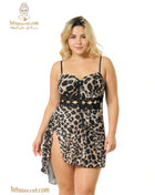 Dandasha tiger print lingerie nightgown, soft fabric, featuring a stylish design, perfect for comfortable sleepwear.