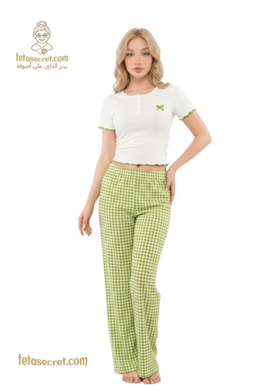 Like lingerie set with a comfortable beige pajama and matching bra, featuring soft fabric and elegant design.