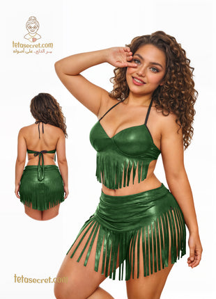 Lingerie 1205 طقم دسكو بشراشيب - Teta Secret