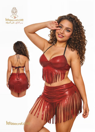 Lingerie 1205 طقم دسكو بشراشيب - Teta Secret