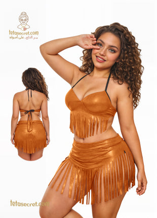 Lingerie 1205 طقم دسكو بشراشيب - Teta Secret