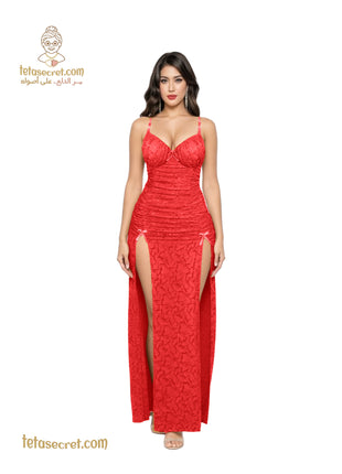 Koko lingerie 4055 long evening wear lace lingerie with intricate design and delicate fabric, perfect for special occasions.