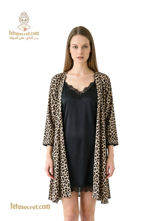 Twisk Lingerie 440 Tiger Print Robe, soft fabric with tiger pattern, stylish and comfortable lingerie cover-up.