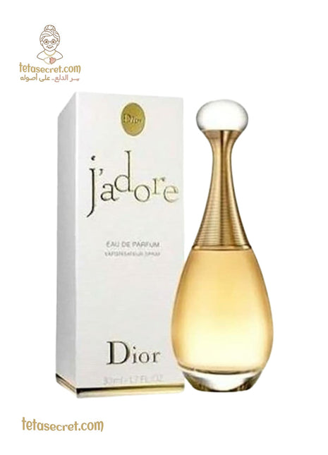 Christian Dior J'adore Eau de Parfum 100ml bottle with elegant gold accents, showcasing the luxurious fragrance design.