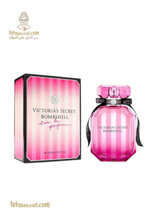 Victoria's Secret Bombshell Eau de Parfum bottle with floral and fruity notes, elegant design, and feminine packaging.