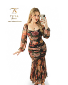 Long floral lingerie dress by Celia featuring a stylish and elegant design with intricate patterns.