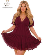 Jouner lingerie short dress, elegant and stylish, with delicate fabric and lace details, perfect for intimate wear.