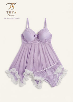 Hikaya lingerie set featuring a delicate lace camisole with intricate detailing, stylish and comfortable for elegant wear.