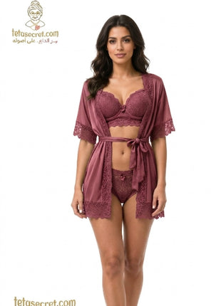 Set of three lingerie pieces from السعاده, featuring elegant and comfortable designs in soft fabrics, perfect for everyday wear.