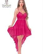 Saeada lingerie short dress, delicate floral lace design, soft fabric, and elegant fit perfect for intimate wear.