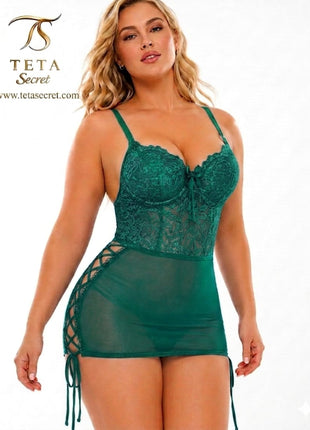Jony lingerie 4005 short lace-up lingerie with delicate fabric and adjustable ties, designed for a stylish and comfortable fit.