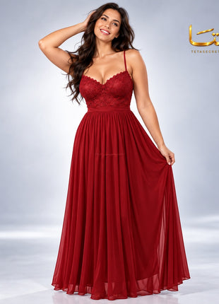 Jouner long lingerie nightdress, elegant and flowy, shown in soft fabric with delicate details, ideal for comfortable sleepwear.