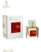 Baccarat Rouge Eau de Parfum bottle featuring elegant glass design and gold accents, showcasing the luxurious perfume brand.