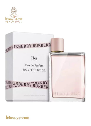 Burberry Her Eau de Parfum bottle with elegant design, showcasing the luxurious fragrance by Burberry.